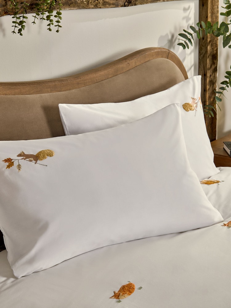 Natural Cotton Autumn Woodland Duvet Cover and Pillowcase Set - Image 2 of 5 Natural Cotton Autumn Woodland Duvet Cover and Pillowcase Set - Image 2 of 5