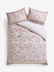 Floral Print Border Duvet Cover and Pillowcase Set - Imagen 3 de 4