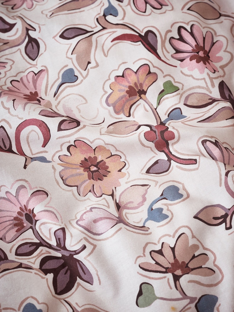 Floral Print Border Duvet Cover and Pillowcase Set - Imagen 4 de 4