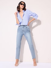 Friends Like These Bright Blue Mom Jeans - Image 1 of 5