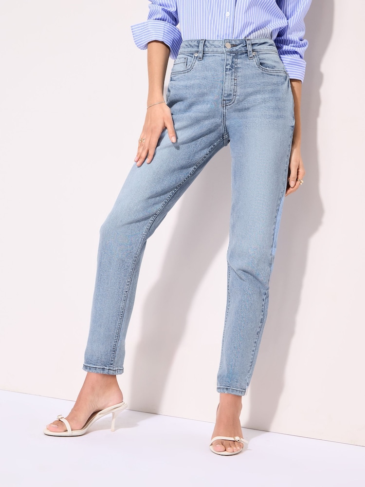Friends Like These Bright Blue Mom Jeans - Image 2 of 5