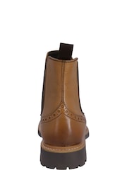 Hunter Cawdor Brogues Dealer Leather Chelsea Boots - Image 4 of 5