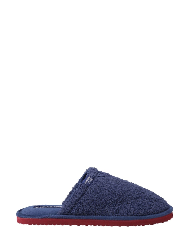 JACK & JONES Blue Harry Fluff Slippers - Image 1 of 4