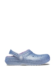 Crocs Blue Kids Classic Glitter Lined Clogs - Image 1 of 5