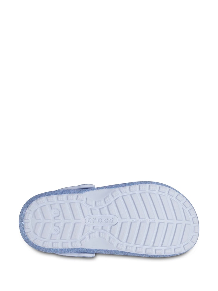 Crocs Blue Kids Classic Glitter Lined Clogs - Image 5 of 5