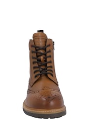 Hunter Cawdor Lace Up Ankle Brogue Boots - Image 3 of 5