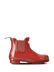 Hunter Womens Red Original Chelsea Gloss Boots - Image 1 of 3
