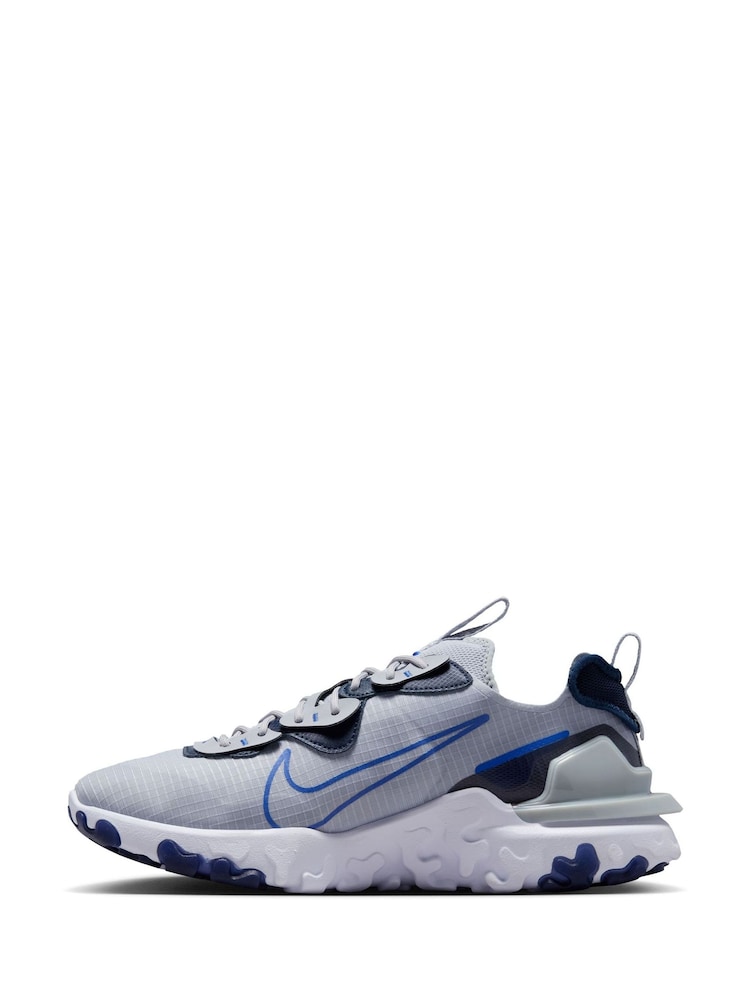 Nike Grey/White React Vision Trainers - Image 2 of 8