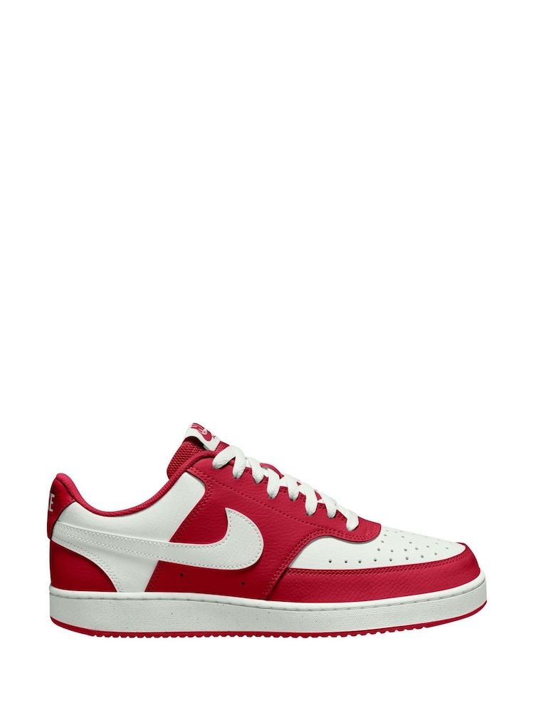 Nike Red/White Court Vision Low Trainers - Image 1 of 4