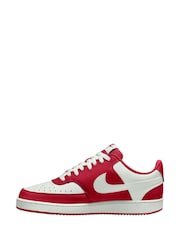 Nike Red/White Court Vision Low Trainers - Image 2 of 4