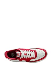 Nike Red/White Court Vision Low Trainers - Image 3 of 4