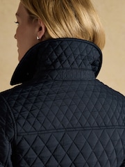 Joules Highclere Navy Showerproof Diamond Quilted Jacket - Image 10 of 12