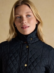 Joules Highclere Navy Showerproof Diamond Quilted Jacket - Image 11 of 12