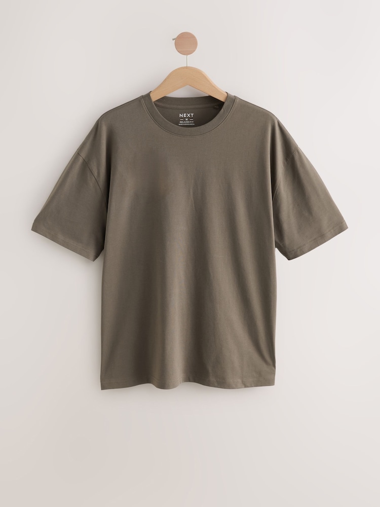 Natur/Braun - Bequeme Passform - Essential Rundhals-T-Shirt aus Baumwolle - Image 5 of 6
