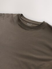 Marron neutre - Coupe ample - T-shirt Essential Col rond en coton - Image 7 of 7