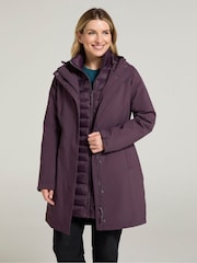 Mountain Warehouse Purple Womens Alaskan 3-In-1 Waterproof Long Jacket - Image 4 of 4