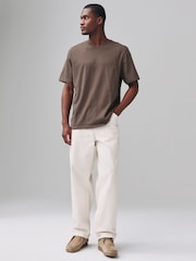 Neutral Brown Regular Fit Essential V-Neck T-Shirt - Image 2 of 7