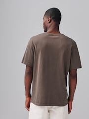 Neutral Brown Regular Fit Essential V-Neck T-Shirt - Image 3 of 7