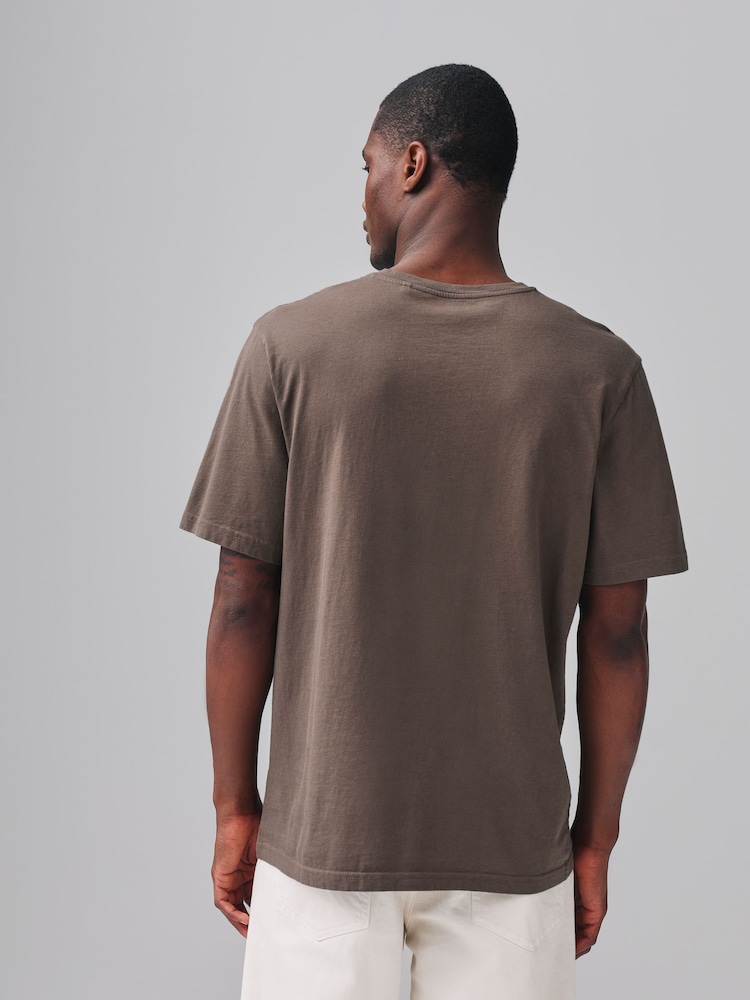 Neutral Brown Regular Fit Essential V-Neck T-Shirt - Image 3 of 7