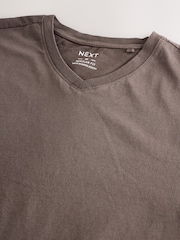 Neutral Brown Regular Fit Essential V-Neck T-Shirt - Image 7 of 7