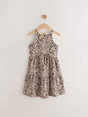Animal Print Strappy Crinkle Summer Dress (3-16yrs) - Image 4 of 5