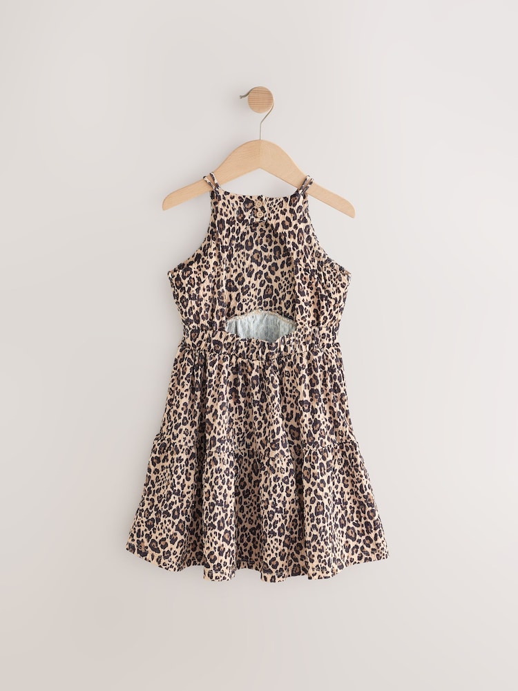 Animal Print Strappy Crinkle Summer Dress (3-16yrs) - Image 5 of 5