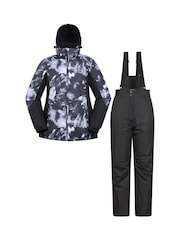 Mountain Warehouse Black Printed Womens Snow Ski Jacket And Trousers Set - Image 1 of 12