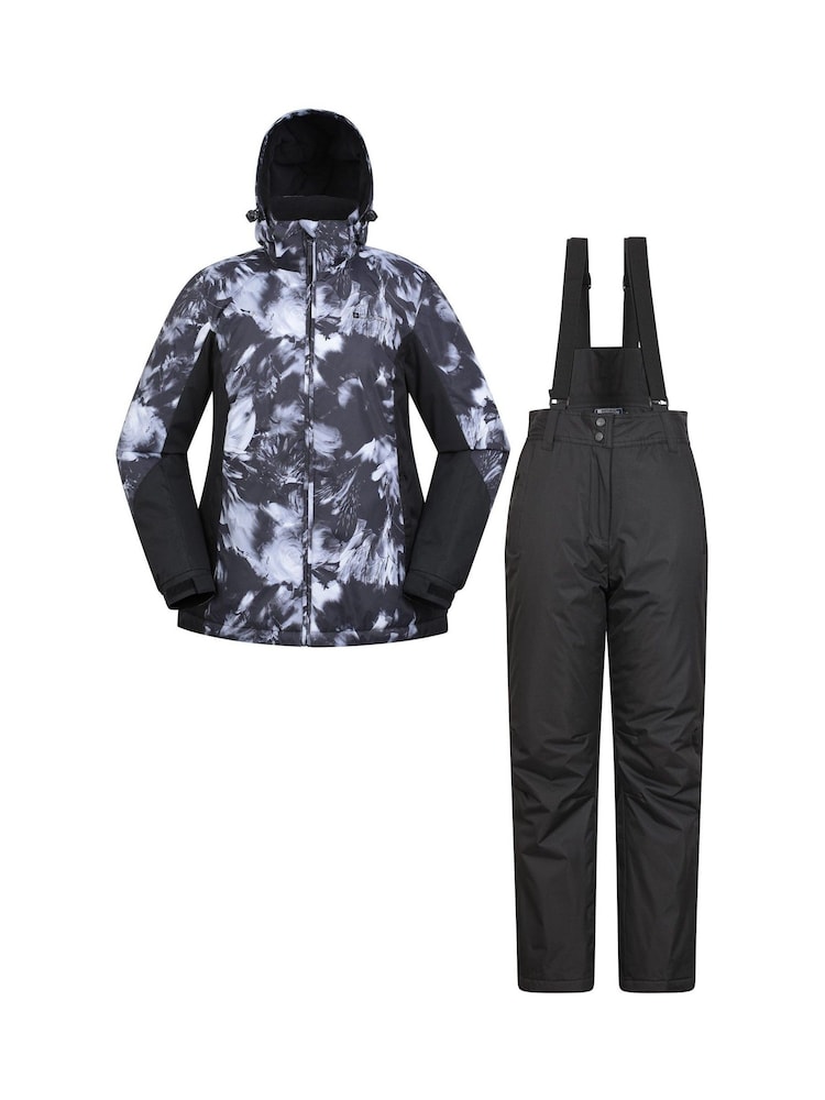 Mountain Warehouse Black Printed Womens Snow Ski Jacket And Trousers Set - Image 1 of 12