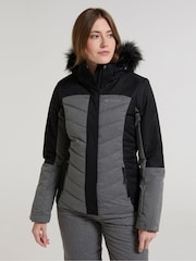 Mountain Warehouse Black Pyrenees II Womens Water Resistant Padded Snow Ski Jacket - Image 1 of 4
