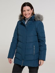 Mountain Warehouse Blue Womens Isla II Water Resistant Down Jacket - Image 1 of 4