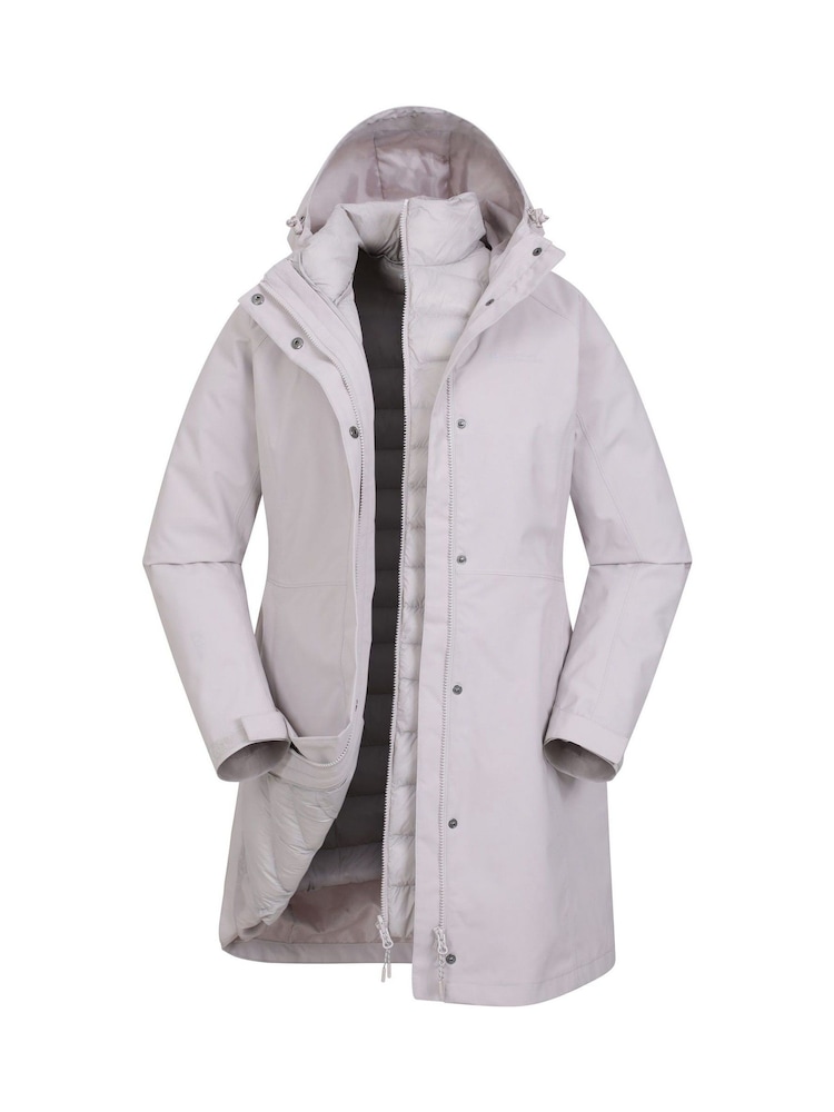 Mountain Warehouse Cream Womens Alaskan 3-In-1 Waterproof Long Jacket - Image 1 of 6
