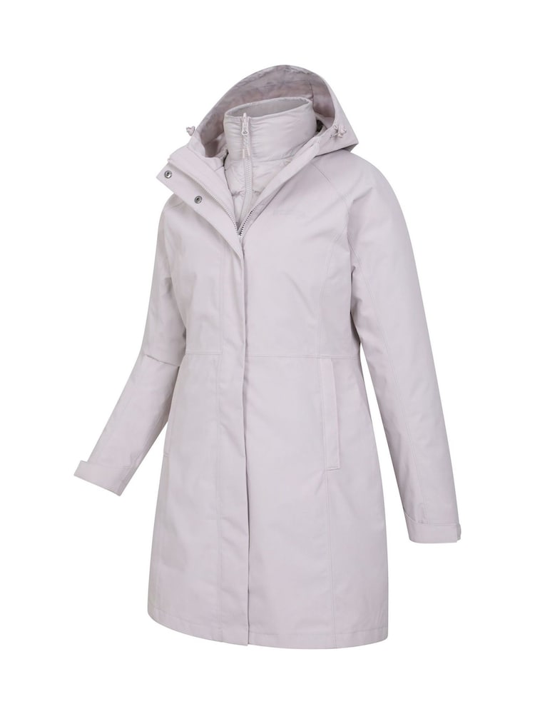 Mountain Warehouse Cream Womens Alaskan 3-In-1 Waterproof Long Jacket - Image 3 of 6