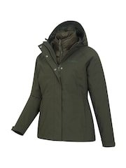 Зеленый - Mountain Warehouse Alaskan Womens 3-in-1 Водонепроницаемая куртка - Изображение 4 из 7