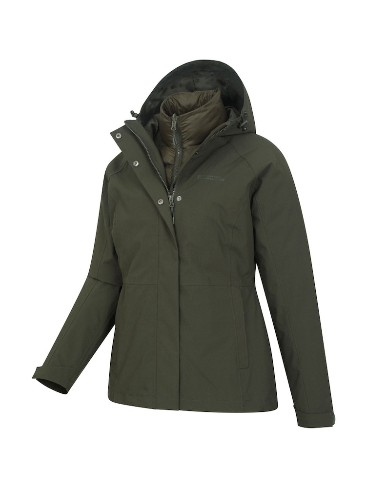 Mountain Warehouse Green Alaskan Womens 3-in-1 Waterproof Jacket - Image 4 of 7