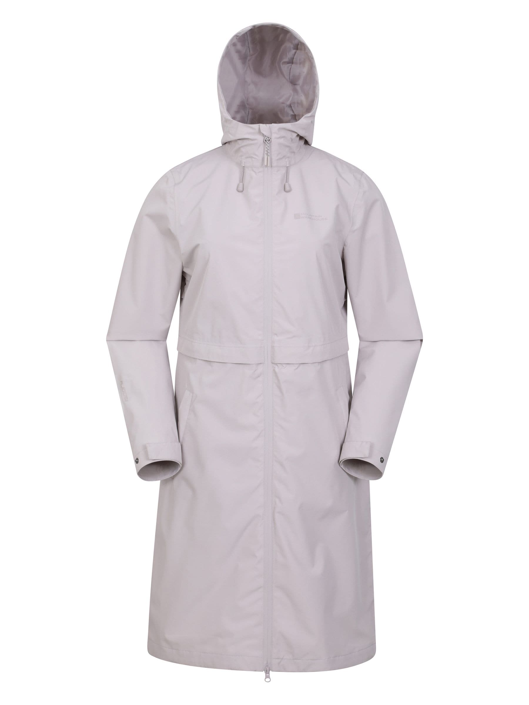 Mountain Warehouse Cream Hilltop Womens Extra Long Waterproof Jacket