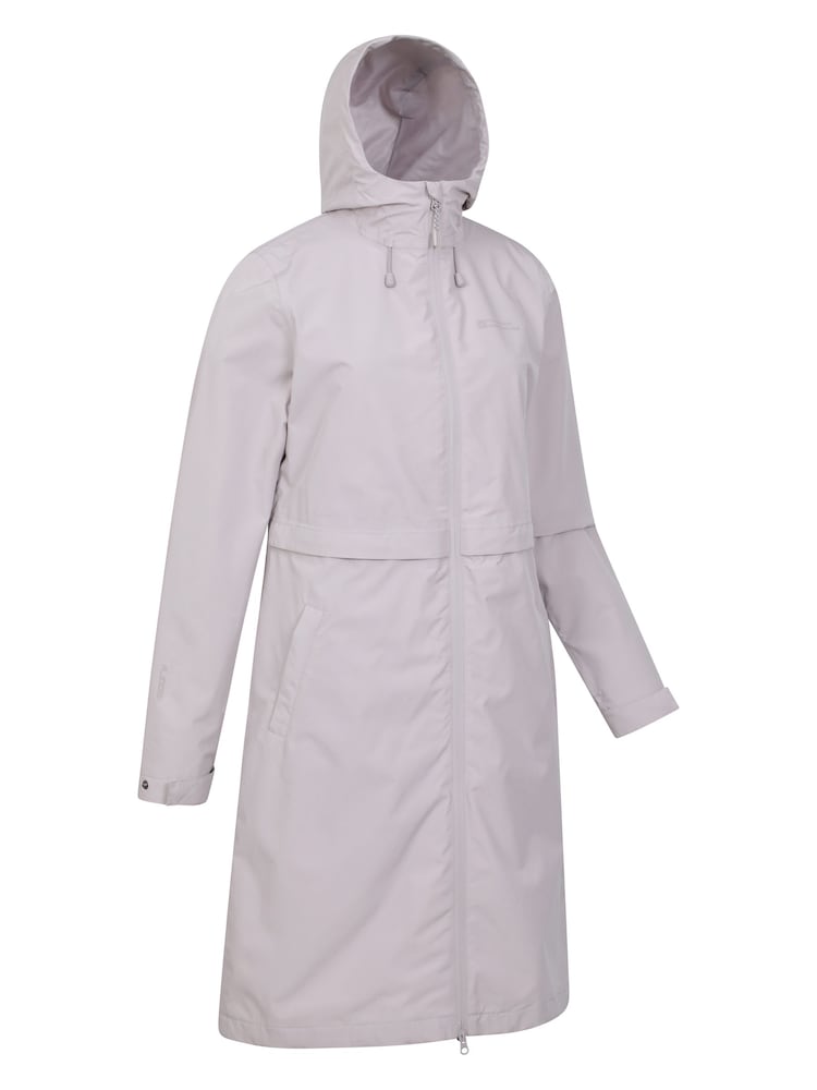 Mountain Warehouse Cream Hilltop Womens Extra Long Waterproof Jacket - Image 2 of 5
