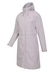 Mountain Warehouse Cream Hilltop Womens Extra Long Waterproof Jacket - Image 4 of 5