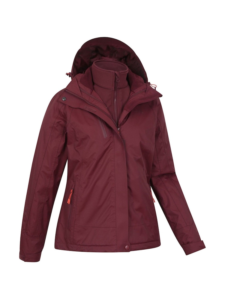 Пурпурный - Mountain Warehouse Bracken Extreme Womens 3-in-1 Водонепроницаемая куртка - Изображение 2 из 7