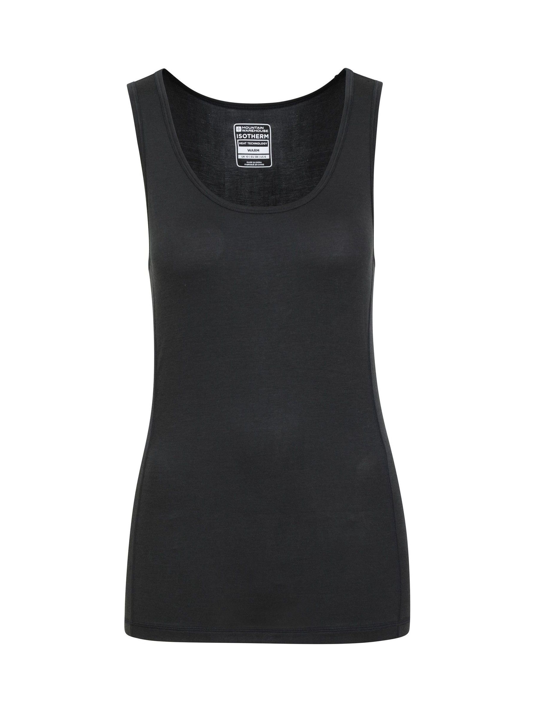 Mountain Warehouse Women's Black 'Keep The Heat' Moisture Wicking Quick Drying Thermal Vest Top In | Size: 8 - Image 4
