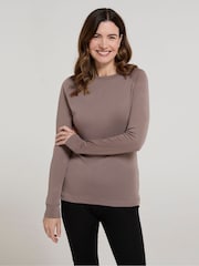Mountain Warehouse Brown Talus Womens Round Neck Thermal Top - Image 1 of 4