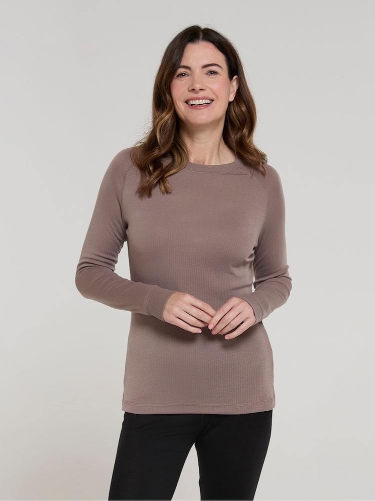 Mountain Warehouse Brown Talus Womens Round Neck Thermal Top - Image 2 of 4