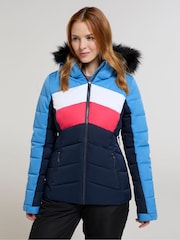 Mountain Warehouse Blue Cascade Womens Water Resistant Padded Ski Jacket - Image 1 of 12