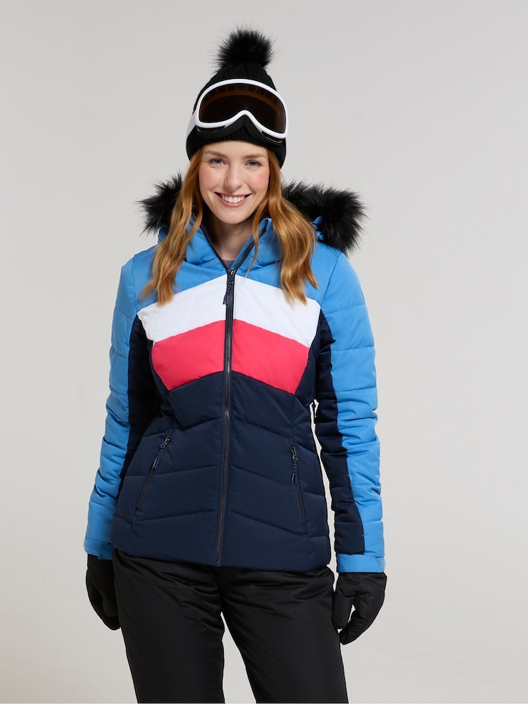 Mountain Warehouse Blue Cascade Womens Water Resistant Padded Ski Jacket - Image 2 of 12