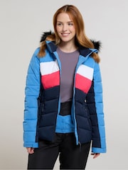 Mountain Warehouse Blue Cascade Womens Water Resistant Padded Ski Jacket - Image 4 of 12