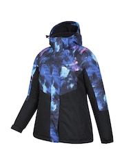 Mountain Warehouse Blue Dawn II Womens Printed Fleece Lined Snow Ski Jacket - Image 4 of 6