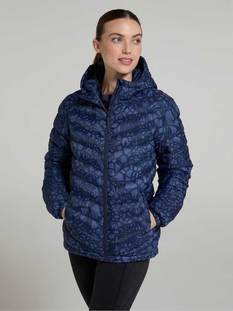 Mountain Warehouse Blue Womens Seasons Printed Water Resistant Padded Jacket - Image 1 of 9