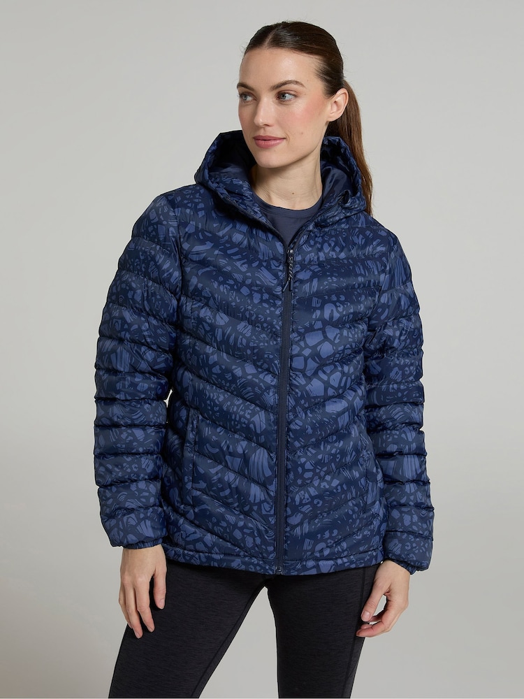 Mountain Warehouse Blue Womens Seasons Printed Water Resistant Padded Jacket - Image 2 of 9