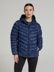 Mountain Warehouse Blue Womens Seasons Printed Water Resistant Padded Jacket - Image 4 of 9