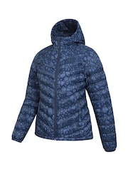 Mountain Warehouse Blue Womens Seasons Printed Water Resistant Padded Jacket - Image 8 of 9