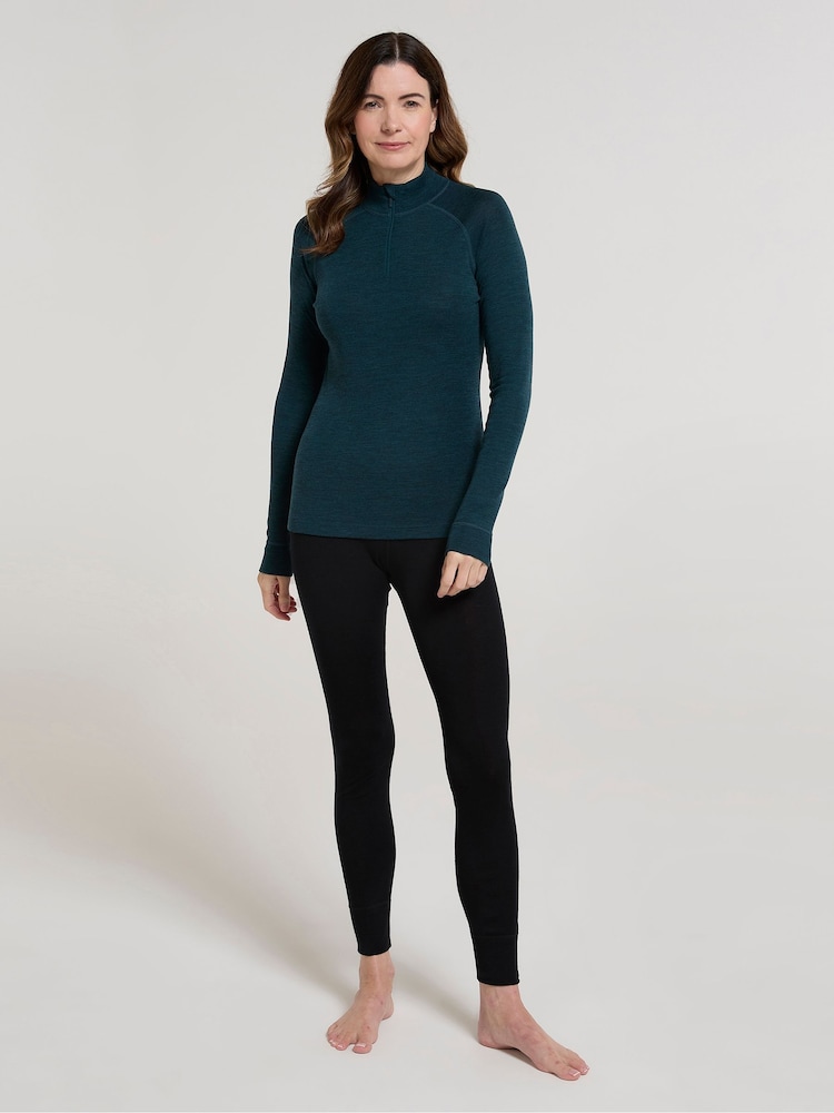 Mountain Warehouse Blue Womens Merino Zip Neck Thermal Top - Image 2 of 4